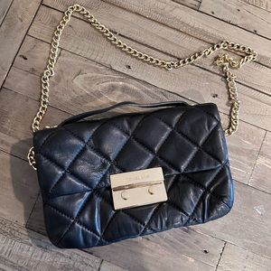 Michael Kors Black with Golf chain clutch